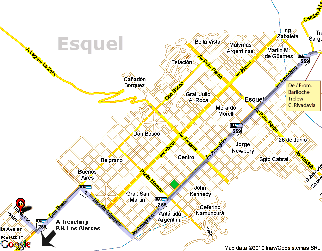 mapa de ubicación de Canela  B&B